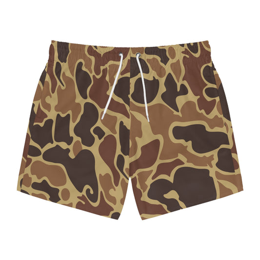 Old School Camo Swim Trunks